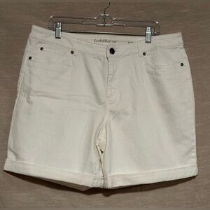 Croft & Barrow Women's White Cuffed Denim Shorts